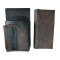 Artificial leather set - moneybag (black-brown, 2 zippers) and pouch with a colour element