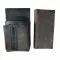 Koženkový set - peňaženka (čierno-hnedá, 2 zipsy) a vrecko s farebným prvkom