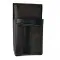 Kunstlederset - Brieftasche (schwarz-braun, 2 Reißverschlüsse) und Futteral mit einem farbigen Element