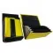 Kunstlederset - Brieftasche (gelb, 2 Reißverschlüsse) und Futteral mit einem farbigen Element