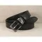 01 Jeans Leather Belt - black with stitching