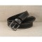 02 Jeans Leather Belt - black with double stitching