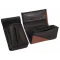 Kožený komplet :: peňaženka (terakota/čierna) + púzdro
