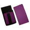 Artificial leather set - moneybag (violet, 2 zippers) and pouch with a colour element