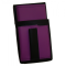 Artificial leather set - moneybag (violet, 2 zippers) and pouch with a colour element
