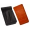 Leather set :: pocketbook (striped orange) + holster 