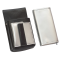 Artificial leather set - moneybag (silver, 2 zippers) and pouch with a colour element