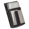 Artificial leather set - moneybag (silver, 2 zippers) and pouch with a colour element