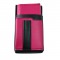 Koženkový set - kasírka (růžová, 2 zipy) a kapsa s barevným prvkem
