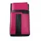 Koženkový set - peňaženka (ružová, 2 zipsy) a vrecko s farebným prvkom