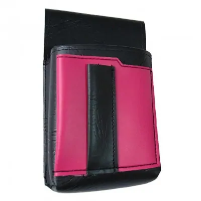  Waiter’s holster, pouch with a colour element - artificial leather, pink