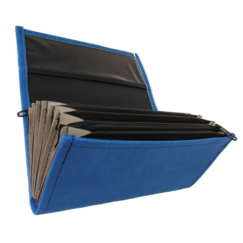 Čašnícka peňaženka - koženka, modrá