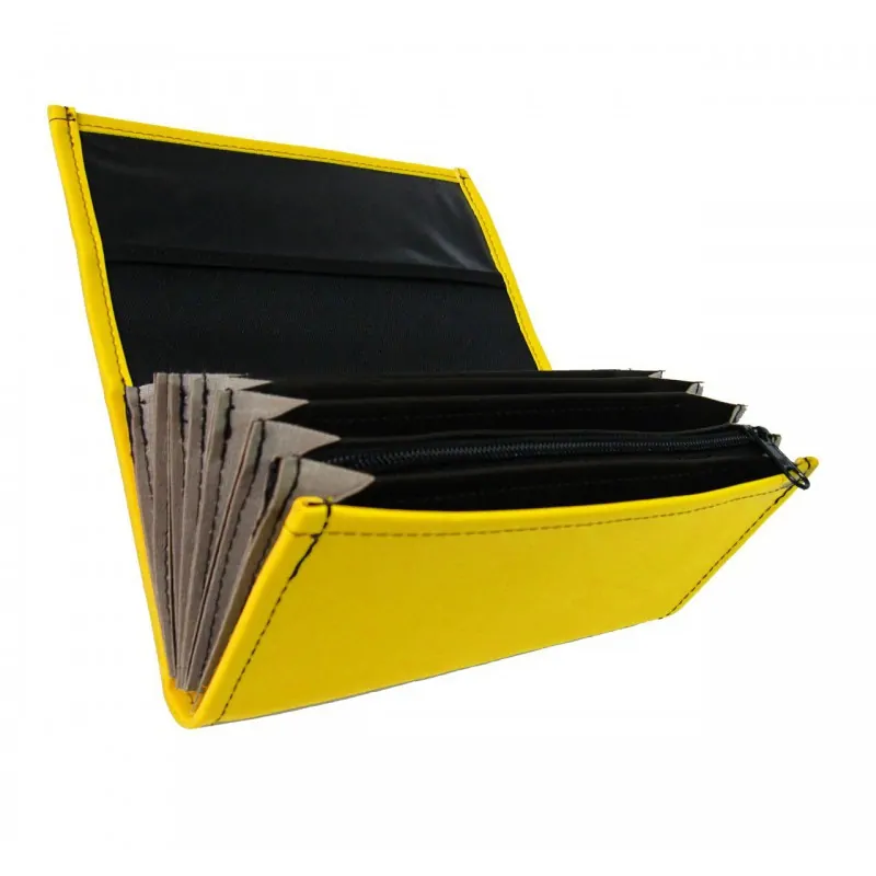 Waiter’s moneybag - 2 zippers, artificial leather, yellow