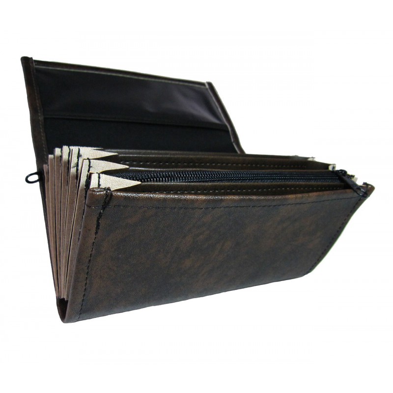 Waiter’s moneybag - artificial leather, black-brown