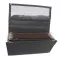 Waiter’s moneybag - 2 zippers, artificial leather, grooved, black