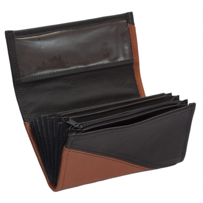 Leather waiter’s purse - terracotta/black