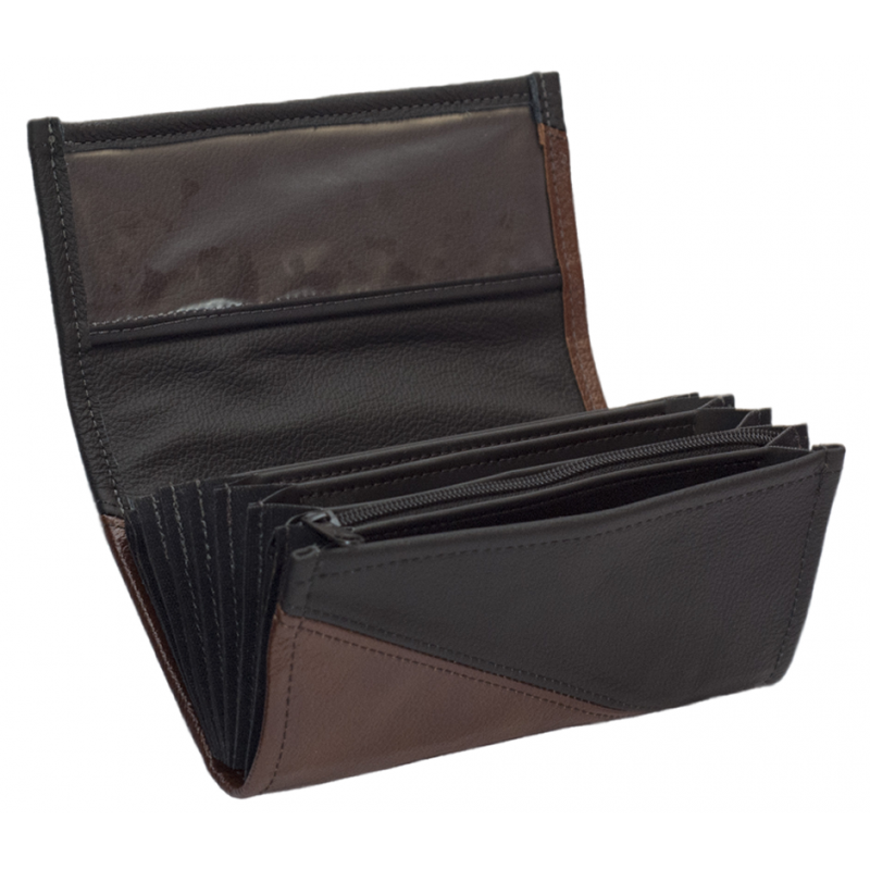 Leather waiter’s purse - brown/black