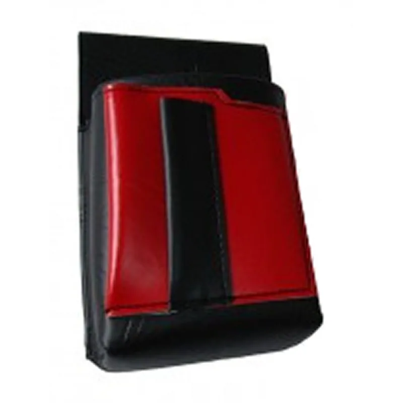 Číšnické pouzdro, kapsa s barevným prvkem - koženka, červená