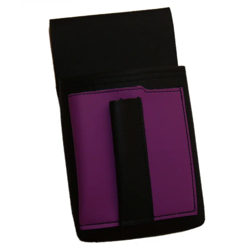 Čašnícke puzdro, vrecko s farebným prvkom - koženka, fialová