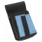 Číšnické pouzdro, kapsa s barevným prvkem - koženka, vroubkovaná, modrá
