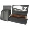 Kellnerkomplet - Geldbörse (schwarz, Lederimitation, 2 Reißverschlüsse) und Tasche New Barex