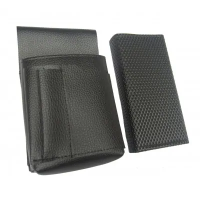 Čašnícka sada - peňaženka (čierna, vrúbkovaná, koženka, 2 zipsy) a puzdro New Barex