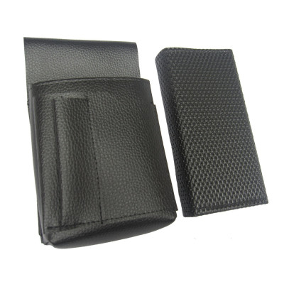 Waiter’s kit - wallet (black, grooved, artificial leather, 2 zippers) and holster New Barex