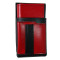 Artificial leather set - moneybag (red, 2 zippers) and pouch with a colour element
