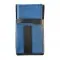 Artificial leather set - moneybag (blue, 2 zippers) and pouch with a colour element
