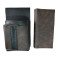 Artificial leather set - moneybag (black-brown, 2 zippers) and pouch with a colour element