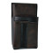 Artificial leather set - moneybag (black-brown, 2 zippers) and pouch with a colour element