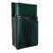 Artificial leather set - moneybag (dark green, 2 zippers) and pouch with a colour element