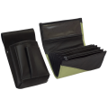 Leather set :: pocketbook (olive green/black) + holster