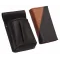 Kožený komplet :: peňaženka (terakota/čierna) + púzdro