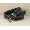 02 Jeans Leather Belt - black with double stitching