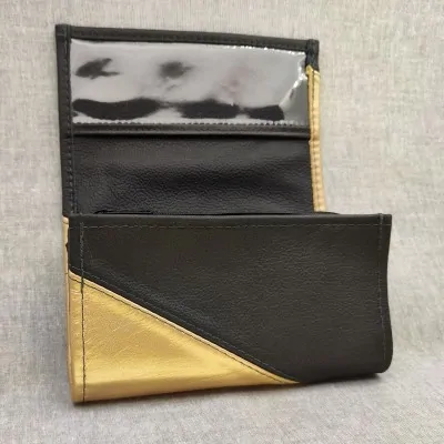 Leather waiter’s purse - gold/black