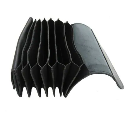 Full genuine leather pocketbook - accordion wallet - black